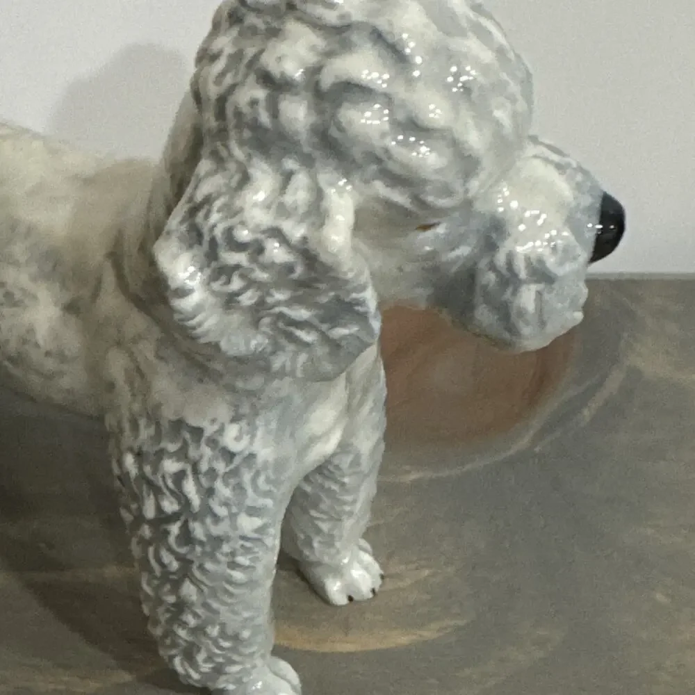 Excellent KERAMOS Wien Vienna Austria Blue STANDARD POODLE Dog Figurine Rare